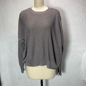 Heyson Womens Taupe S Open Knit Sweater Lightweight Pullover‎ Top Slouchy Comfy